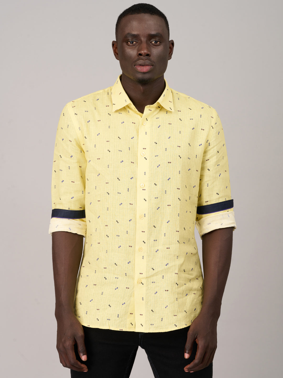 Vibrant Lemon Yellow Printed Shirt