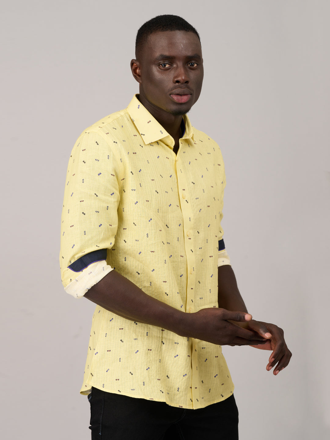 Vibrant Lemon Yellow Printed Shirt