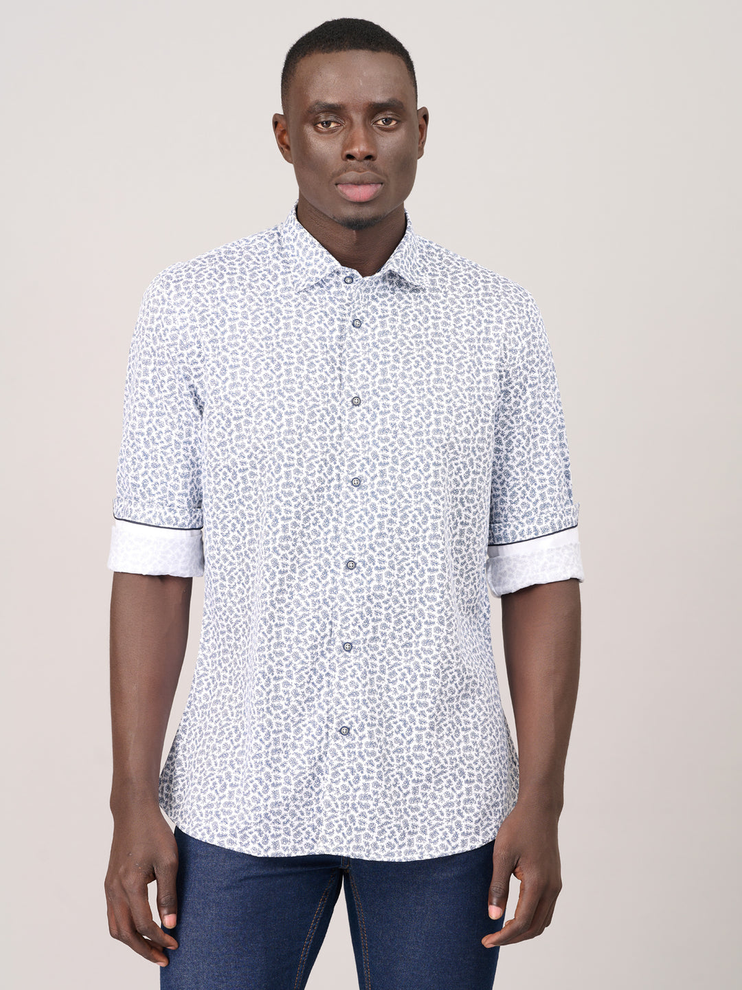 Opal White Printed Shirt