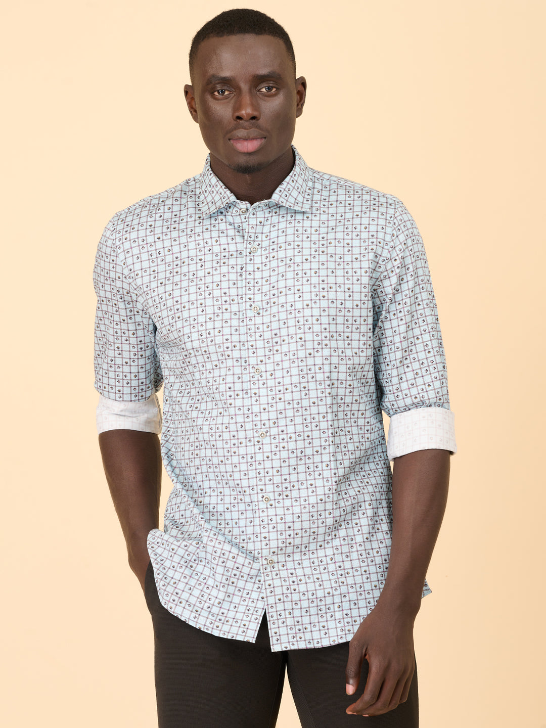 Teal Horizon Printed Shirt