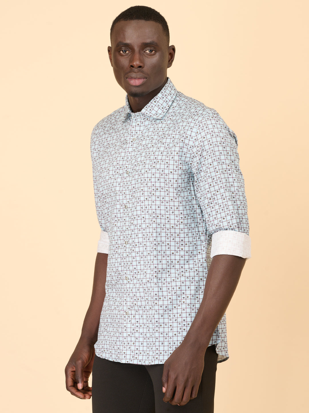 Teal Horizon Printed Shirt