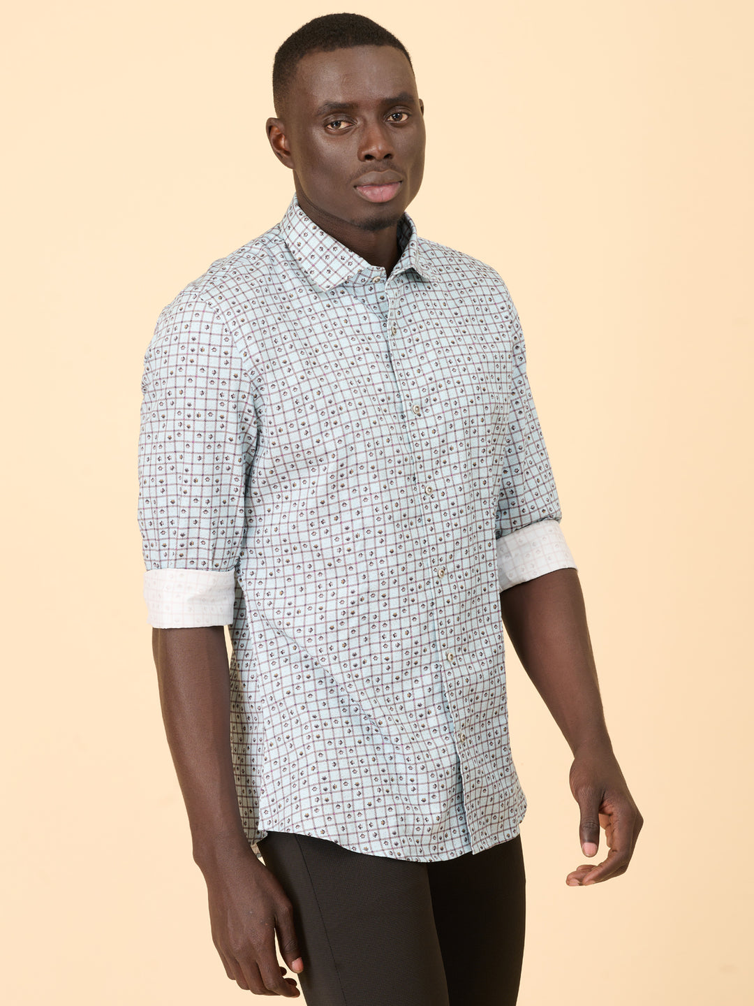 Teal Horizon Printed Shirt