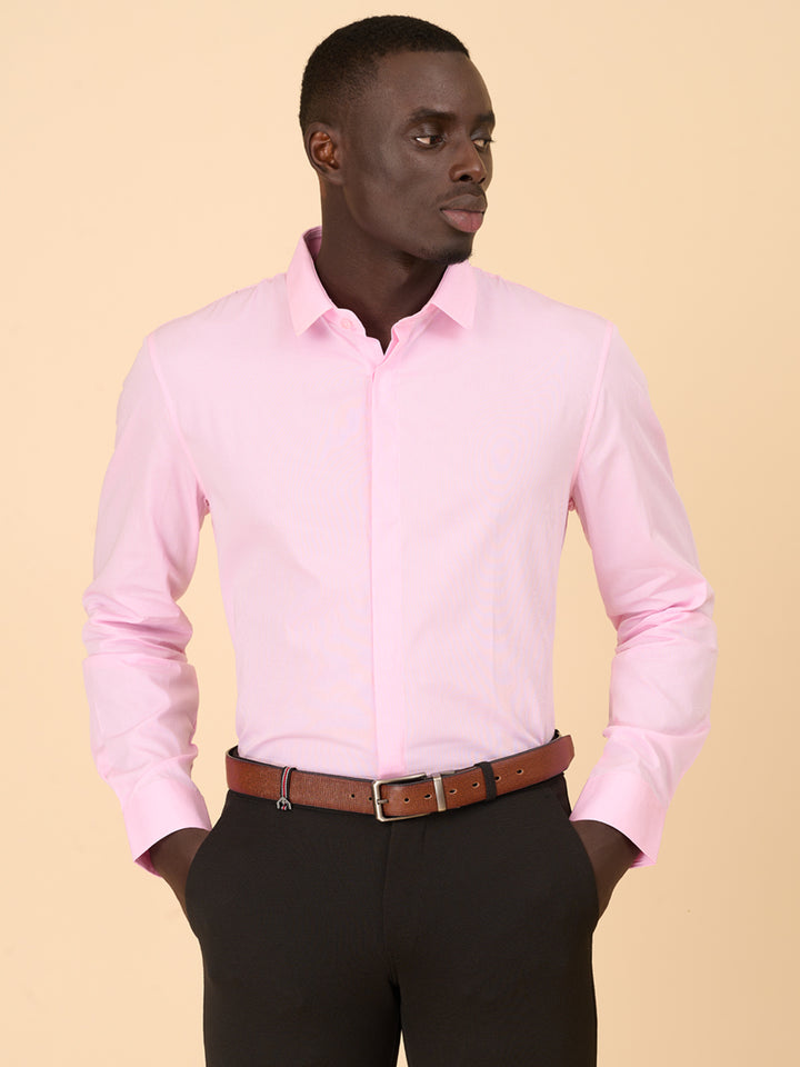 Pink Check Cotton Elegance Shirt