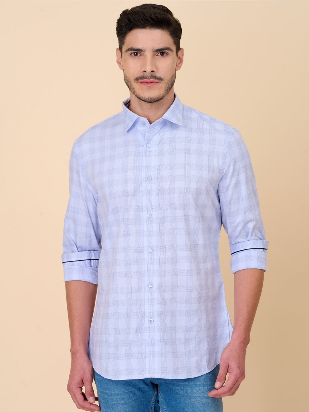 Sky Blue Classic Checked Shirt