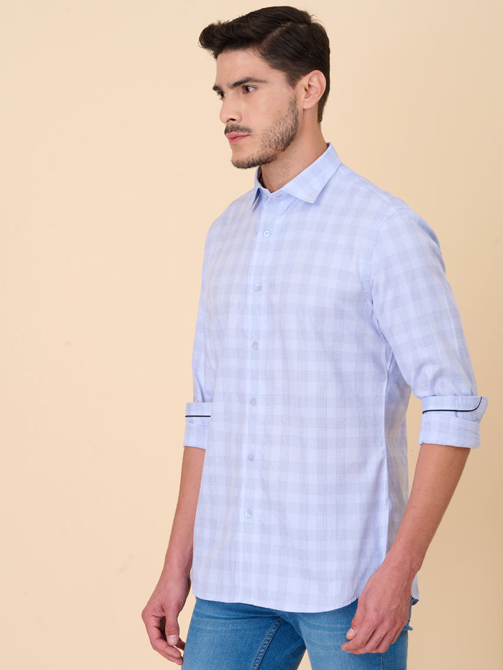 Sky Blue Classic Checked Shirt