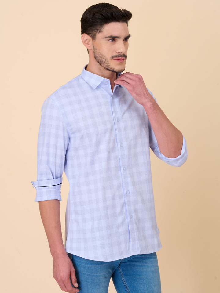 Sky Blue Classic Checked Shirt