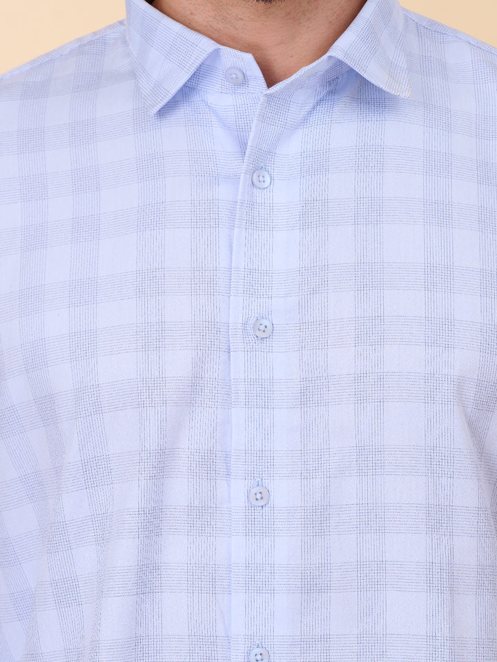 Sky Blue Classic Checked Shirt