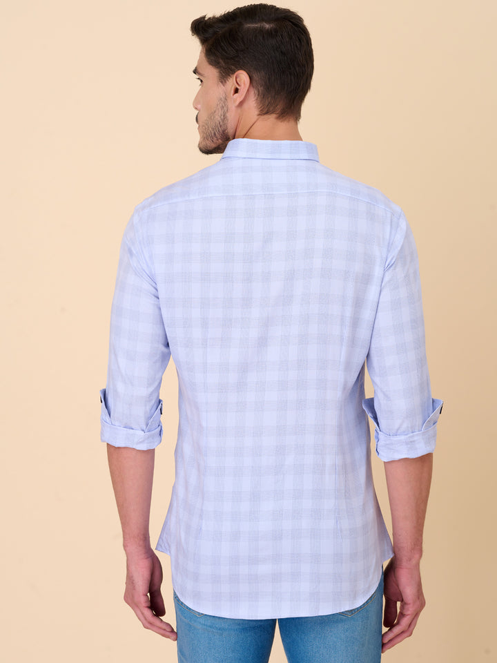 Sky Blue Classic Checked Shirt