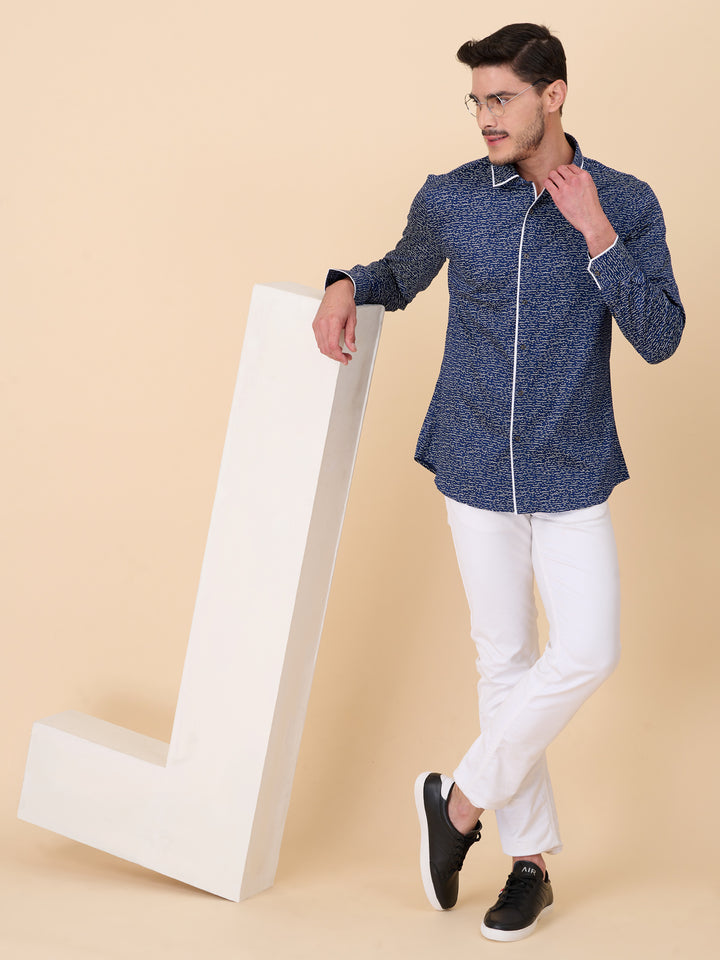 Navy Blue Party Shirt