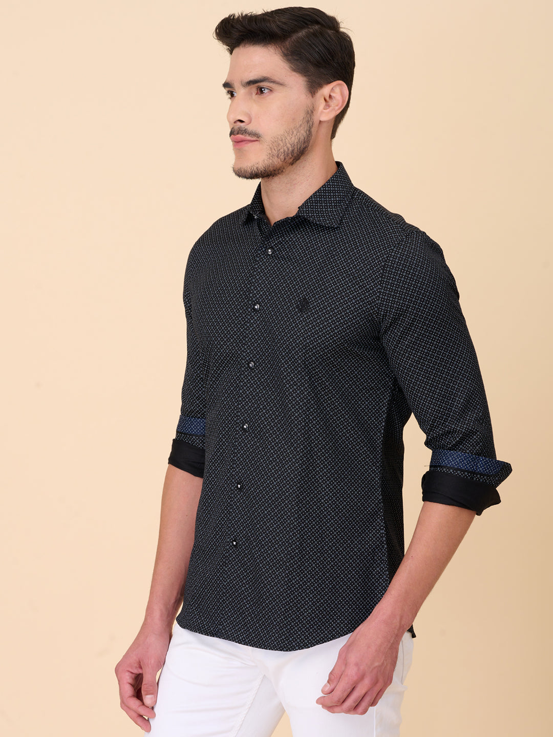 Midnight Black Casual Printed Shirt