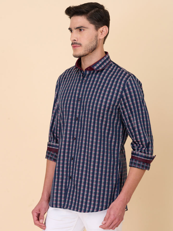 Multi-Color Checked Party Shirt