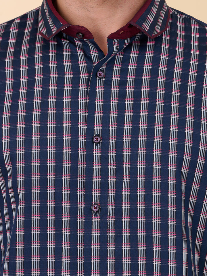 Multi-Color Checked Party Shirt