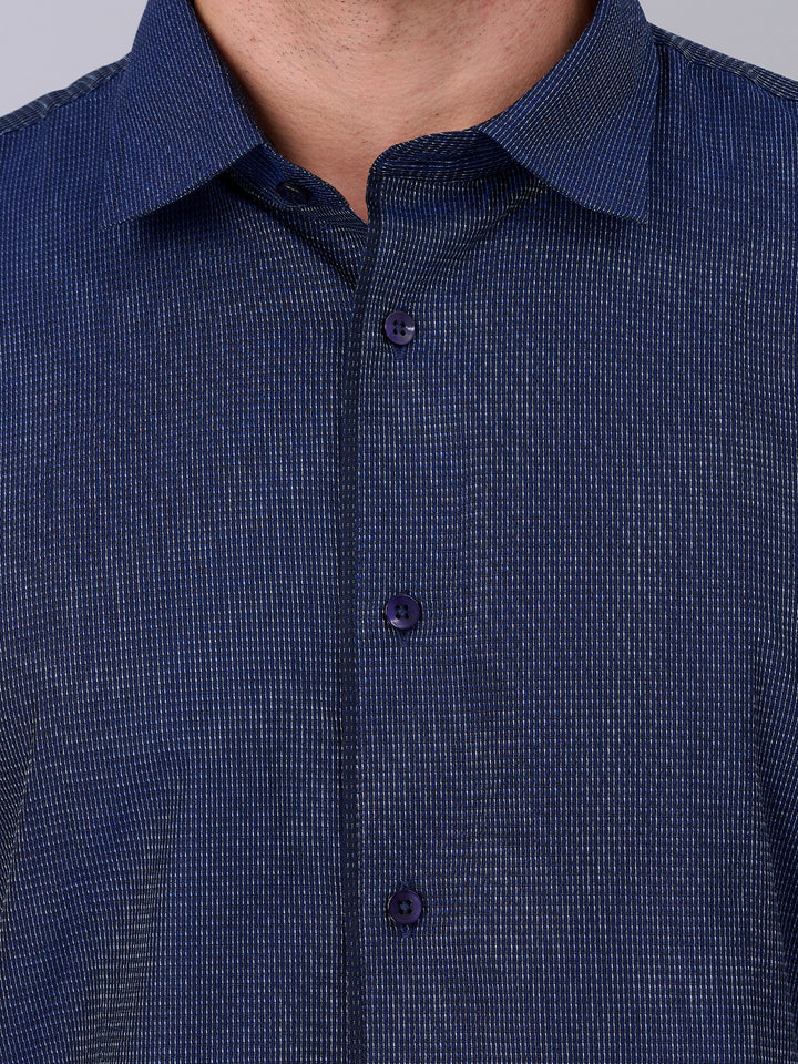 Oxford Blue Self Design Shirt