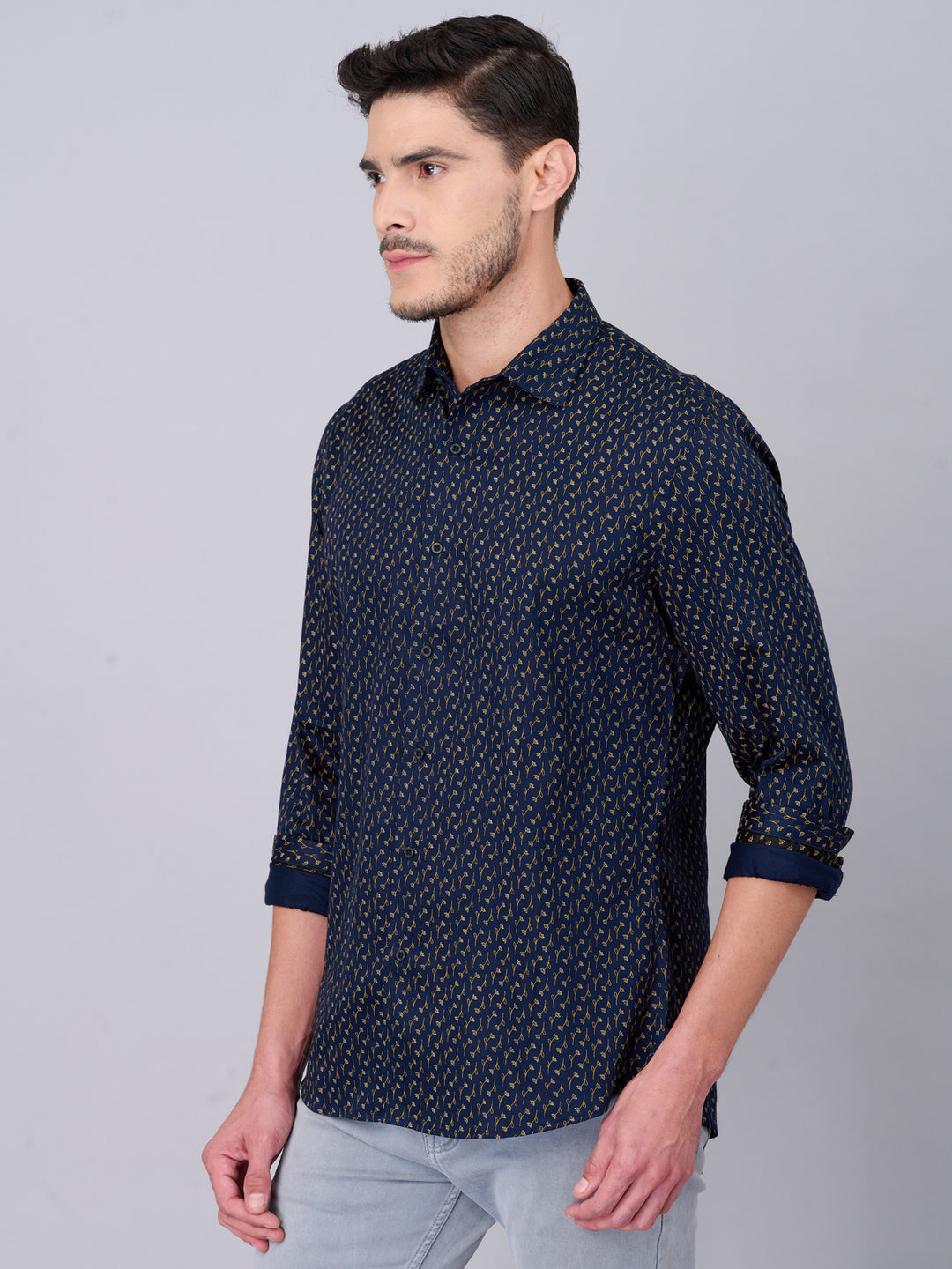 Midnight Blue Casual Printed Shirt