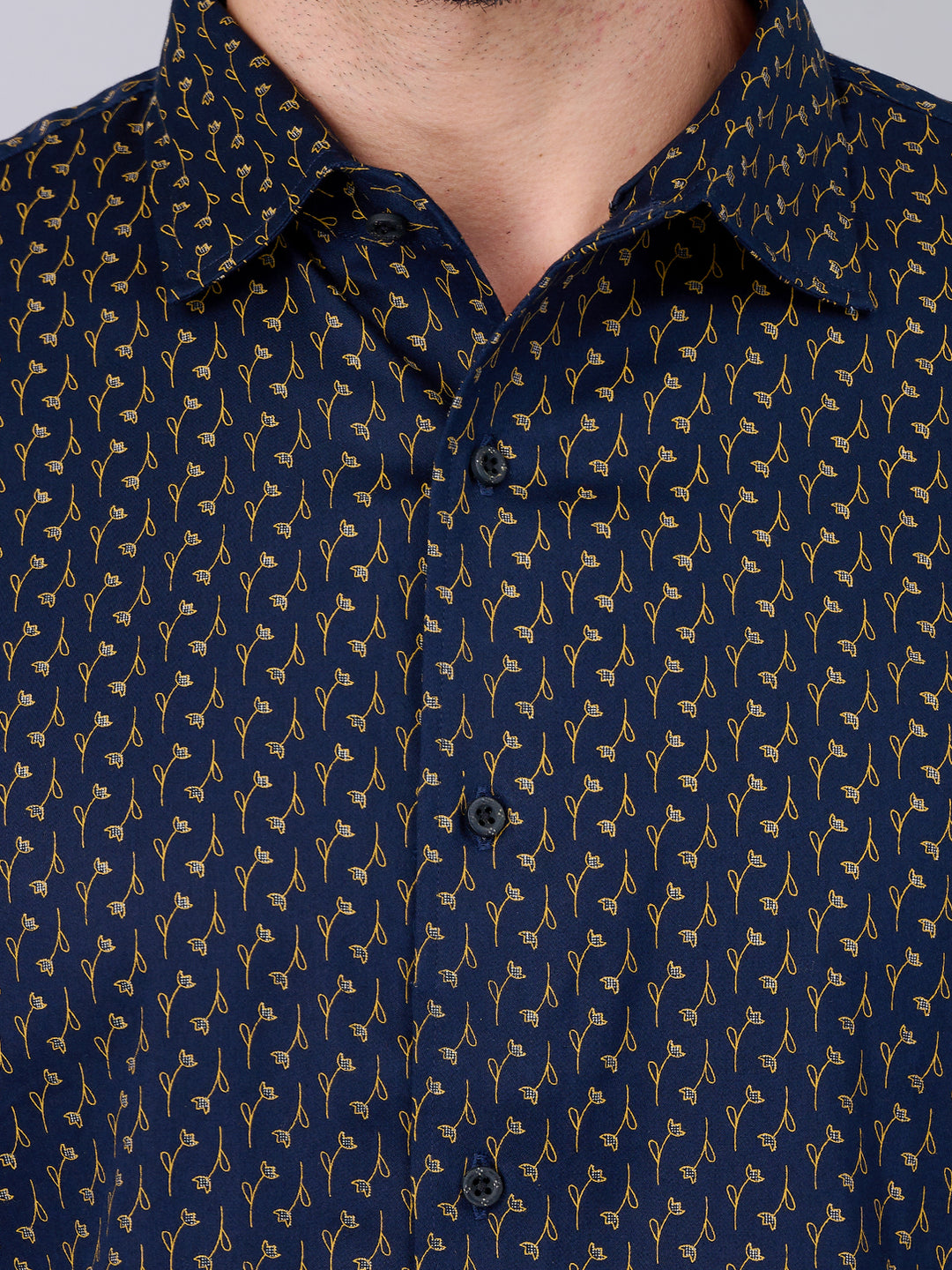 Midnight Blue Casual Printed Shirt