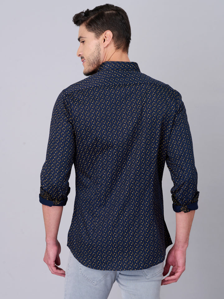 Oxford Blue Self Design Shirt