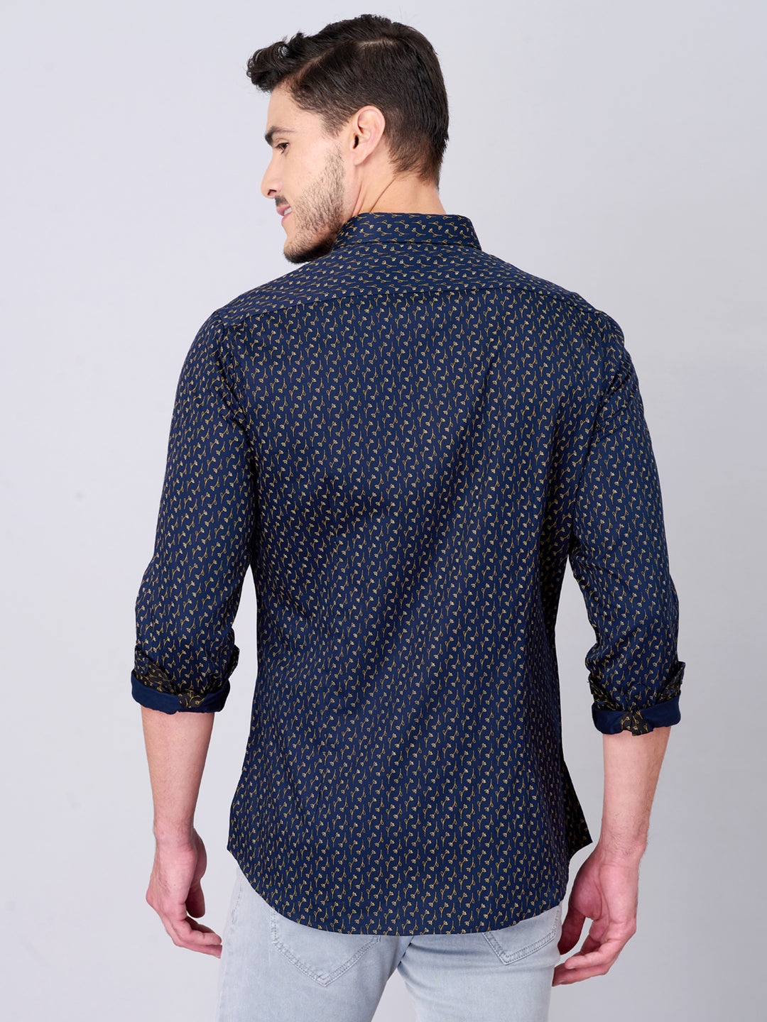 Midnight Blue Casual Printed Shirt