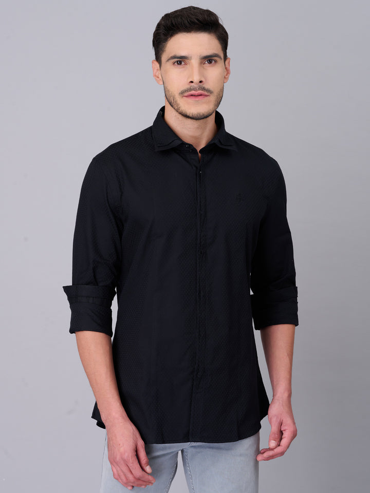 Double Collar Black Party Shirt