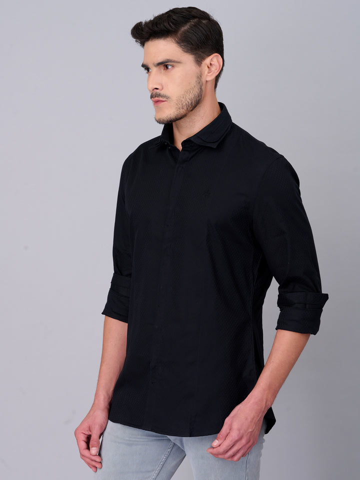 Double Collar Black Party Shirt