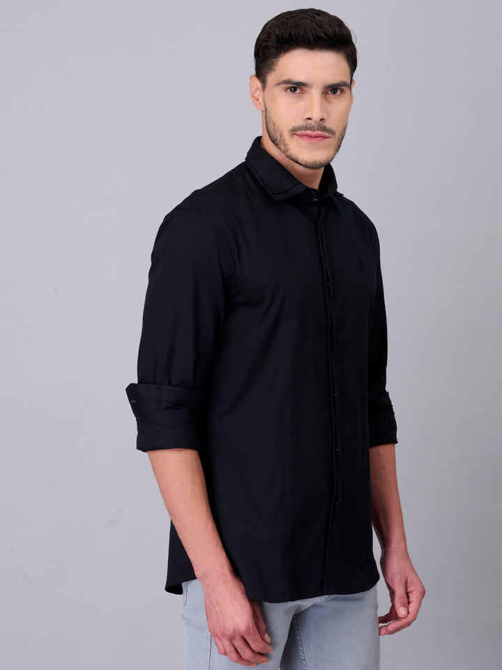 Double Collar Black Party Shirt