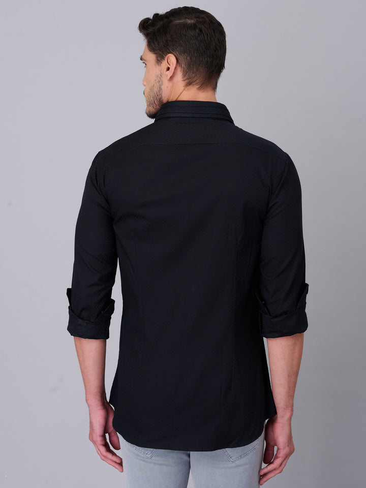 Double Collar Black Party Shirt