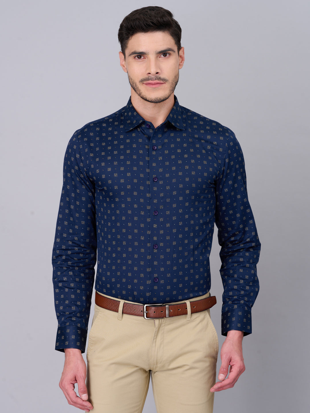 Navy Blue Cotton Shirt