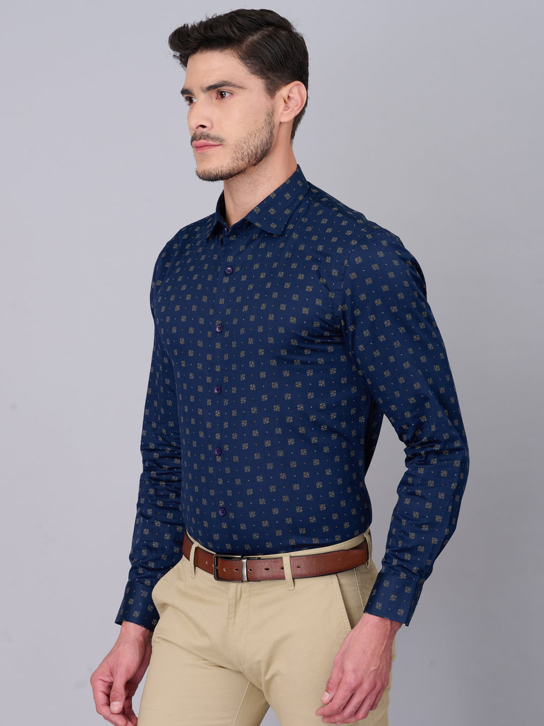 Navy Blue Cotton Shirt