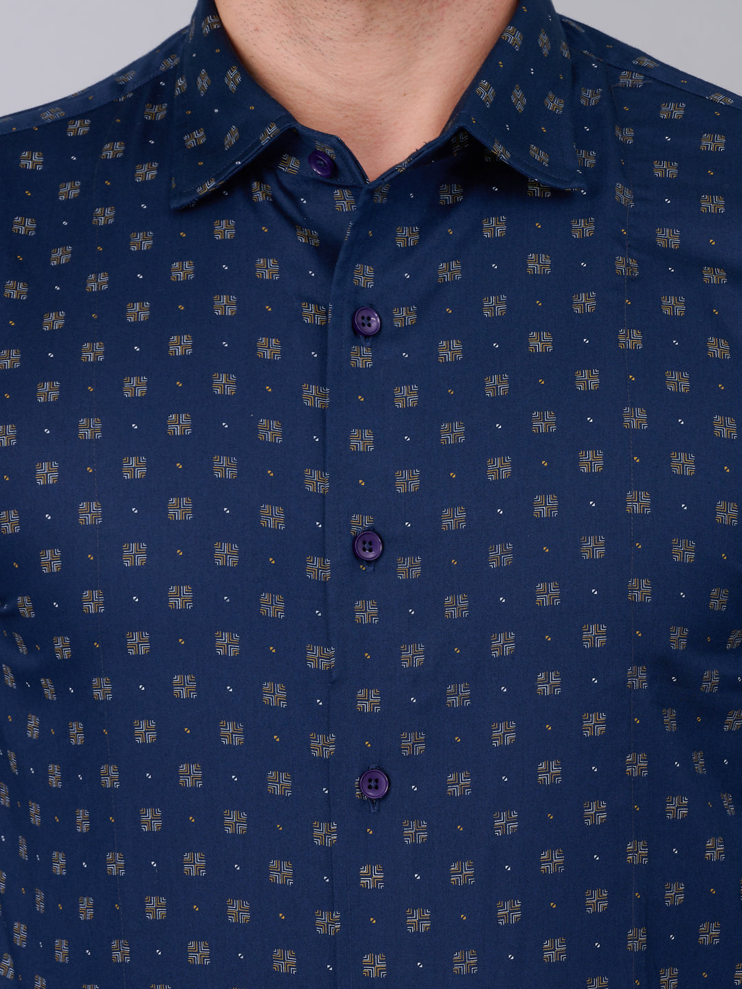 Navy Blue Cotton Shirt