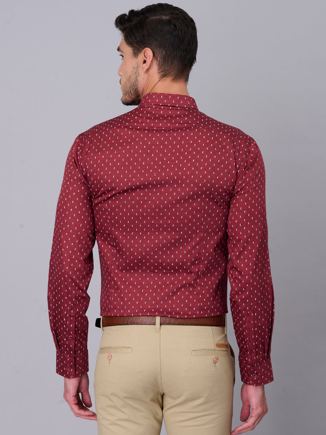 Rosewood Red Casual Printed Shirt