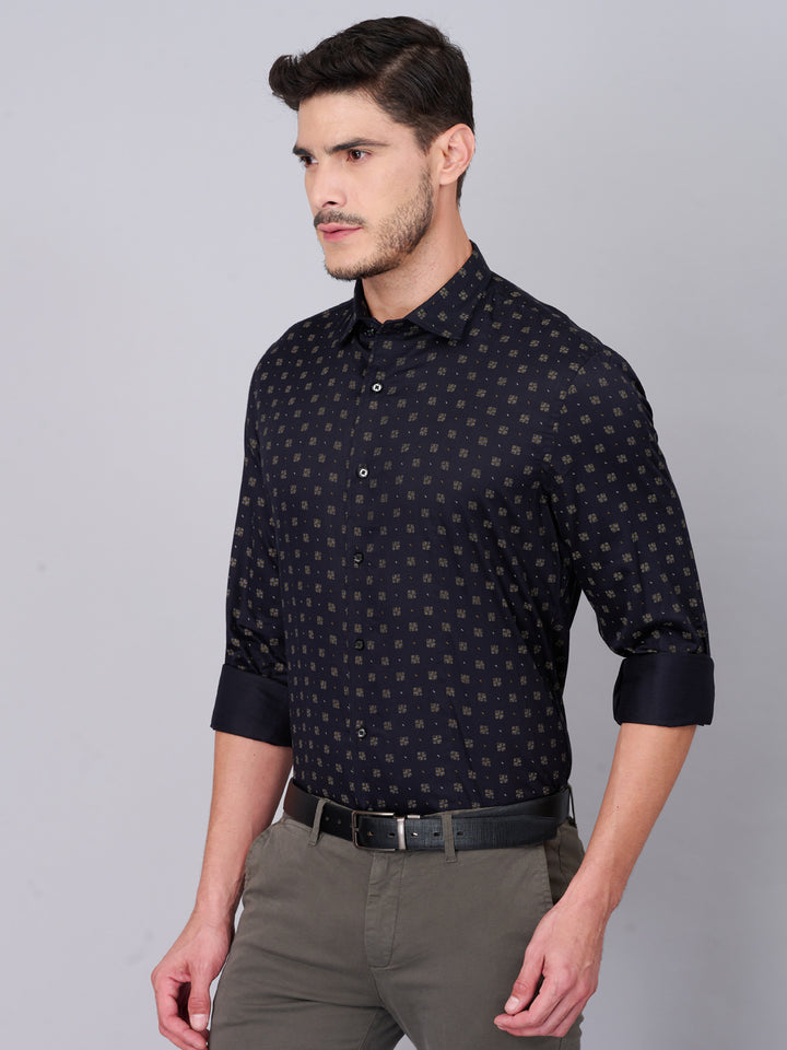 Black Bronze Printed Cotton Shirt