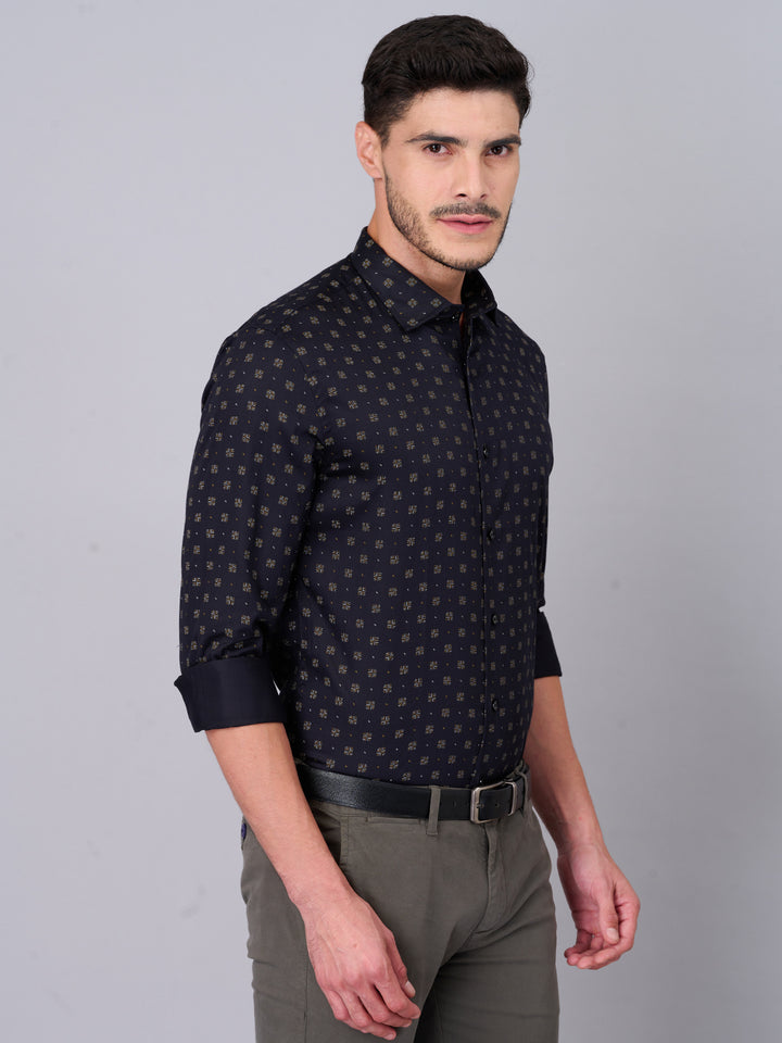 Black Bronze Printed Cotton Shirt