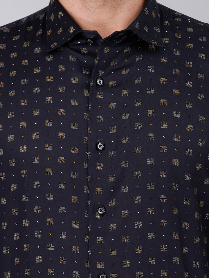 Black Bronze Printed Cotton Shirt